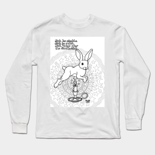 Bunny Nursery Rhyme Series-Jack be Nimble b&w Long Sleeve T-Shirt